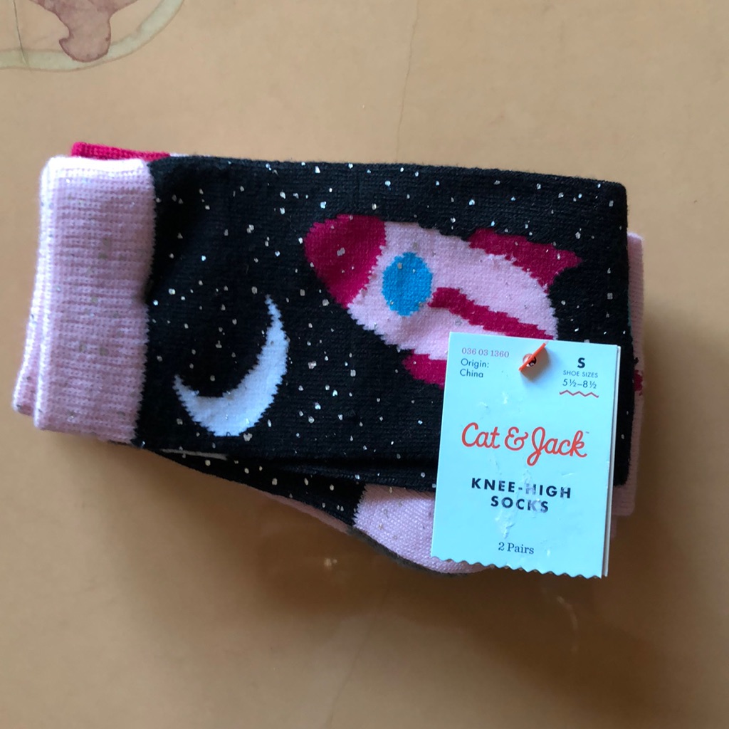 Nwt Cat & Jack Girls Socks 2/Pk.